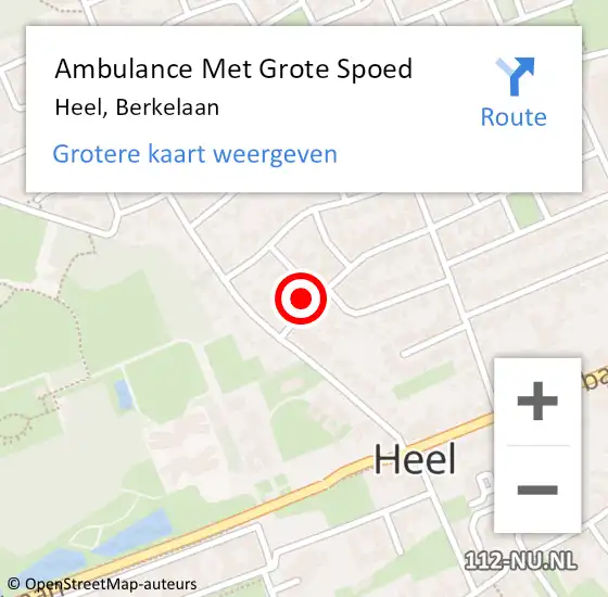 Locatie op kaart van de 112 melding: Ambulance Met Grote Spoed Naar Heel, Berkelaan op 12 oktober 2014 16:01