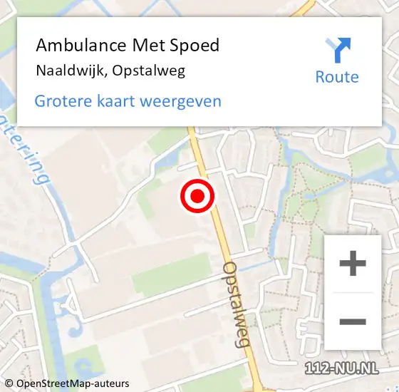 Locatie op kaart van de 112 melding: Ambulance Met Spoed Naar Naaldwijk, Opstalweg op 10 juli 2024 13:29