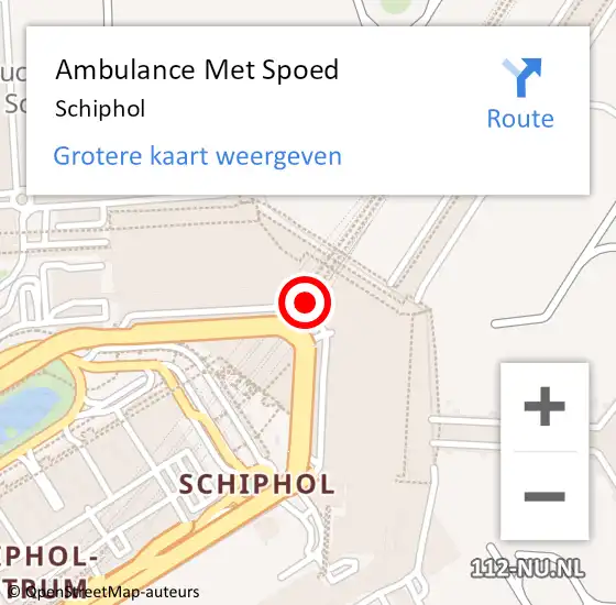 Locatie op kaart van de 112 melding: Ambulance Met Spoed Naar Schiphol op 10 juli 2024 13:32