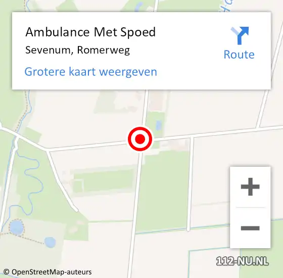 Locatie op kaart van de 112 melding: Ambulance Met Spoed Naar Sevenum, Romerweg op 12 oktober 2014 16:07