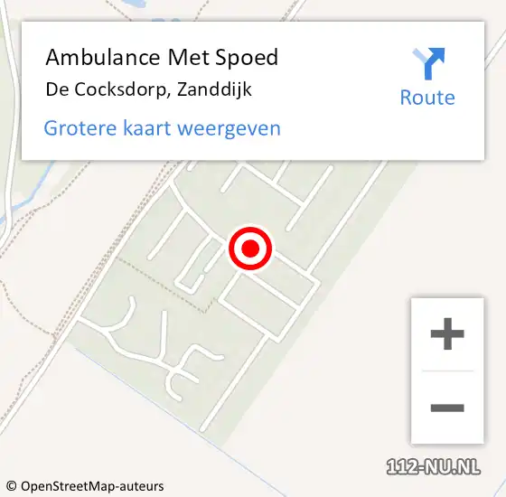 Locatie op kaart van de 112 melding: Ambulance Met Spoed Naar De Cocksdorp, Zanddijk op 10 juli 2024 13:59