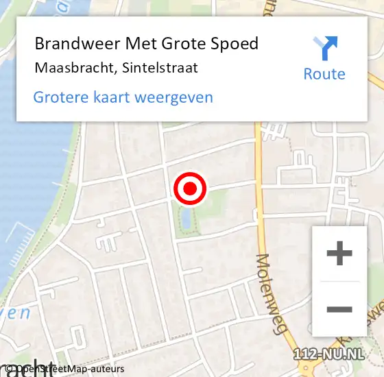 Locatie op kaart van de 112 melding: Brandweer Met Grote Spoed Naar Maasbracht, Sintelstraat op 10 juli 2024 14:07