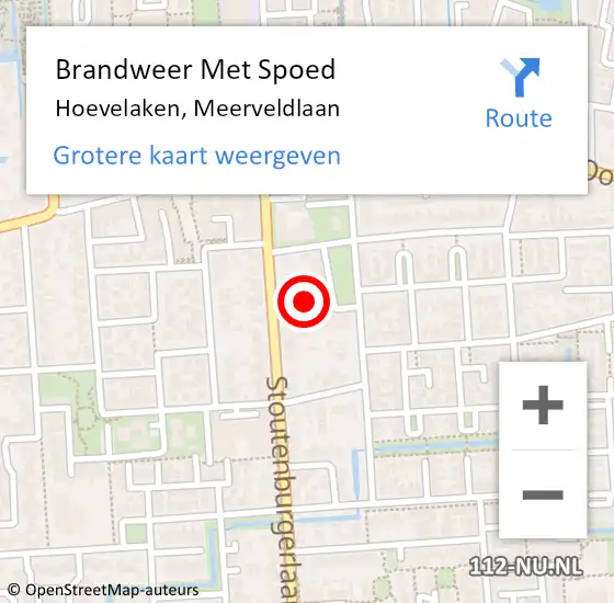 Locatie op kaart van de 112 melding: Brandweer Met Spoed Naar Hoevelaken, Meerveldlaan op 10 juli 2024 14:08