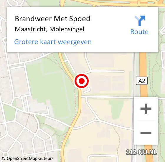 Locatie op kaart van de 112 melding: Brandweer Met Spoed Naar Maastricht, Molensingel op 10 juli 2024 14:12