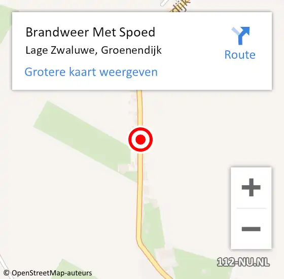 Locatie op kaart van de 112 melding: Brandweer Met Spoed Naar Lage Zwaluwe, Groenendijk op 10 juli 2024 14:15