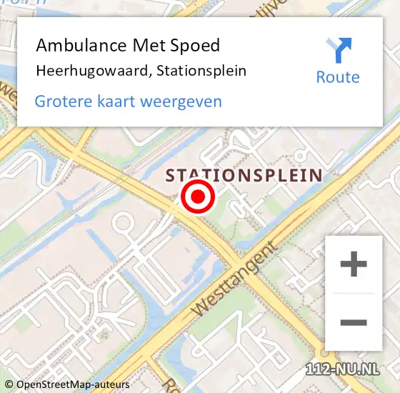 Locatie op kaart van de 112 melding: Ambulance Met Spoed Naar Heerhugowaard, Stationsplein op 10 juli 2024 14:27