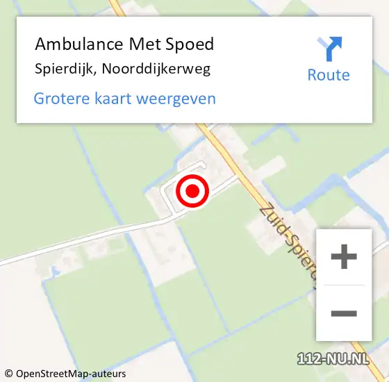 Locatie op kaart van de 112 melding: Ambulance Met Spoed Naar Spierdijk, Noorddijkerweg op 10 juli 2024 14:28