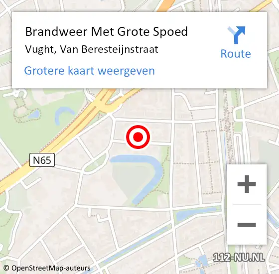 Locatie op kaart van de 112 melding: Brandweer Met Grote Spoed Naar Vught, Van Beresteijnstraat op 10 juli 2024 14:43