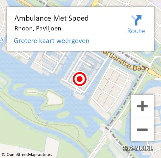 Locatie op kaart van de 112 melding: Ambulance Met Spoed Naar Rhoon, Paviljoen op 10 juli 2024 14:45