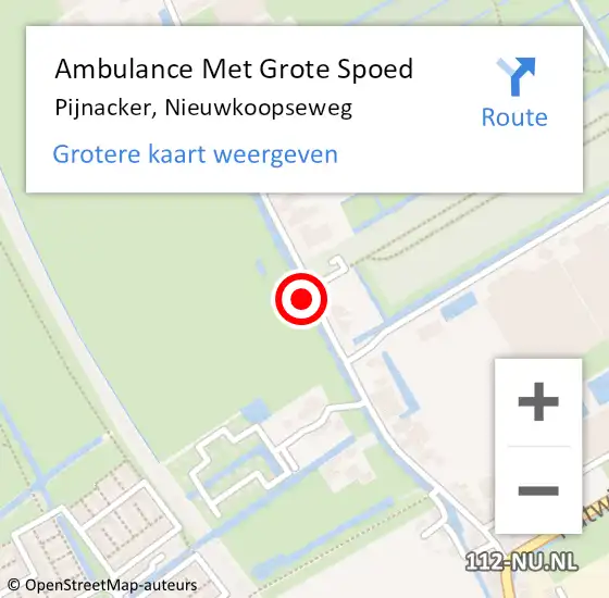 Locatie op kaart van de 112 melding: Ambulance Met Grote Spoed Naar Pijnacker, Nieuwkoopseweg op 10 juli 2024 14:48