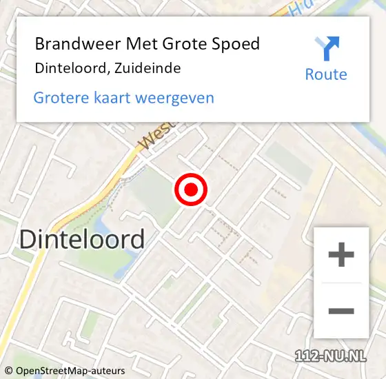 Locatie op kaart van de 112 melding: Brandweer Met Grote Spoed Naar Dinteloord, Zuideinde op 10 juli 2024 14:48