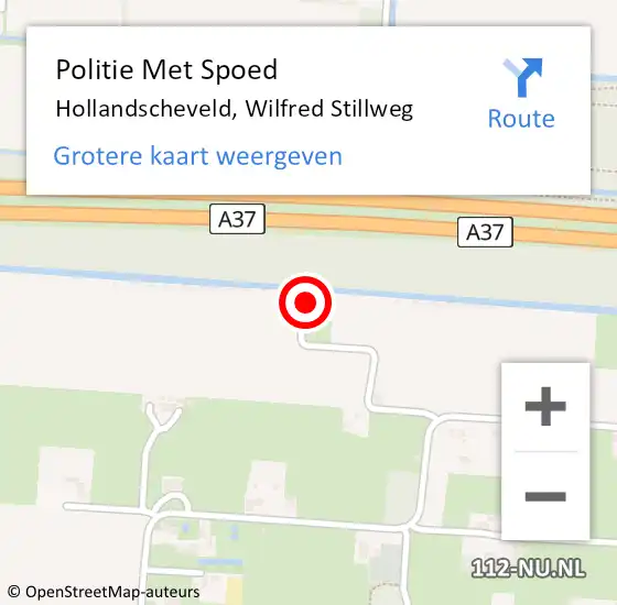 Locatie op kaart van de 112 melding: Politie Met Spoed Naar Hollandscheveld, Wilfred Stillweg op 10 juli 2024 14:53