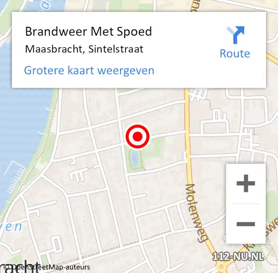 Locatie op kaart van de 112 melding: Brandweer Met Spoed Naar Maasbracht, Sintelstraat op 10 juli 2024 14:54