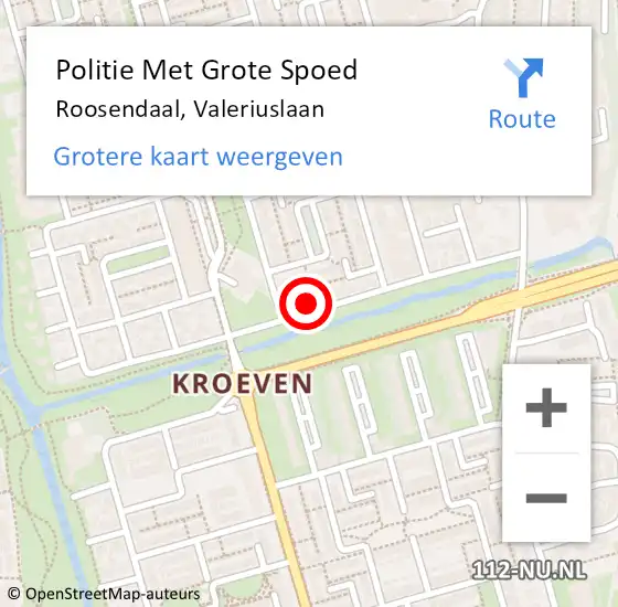 Locatie op kaart van de 112 melding: Politie Met Grote Spoed Naar Roosendaal, Valeriuslaan op 10 juli 2024 14:56