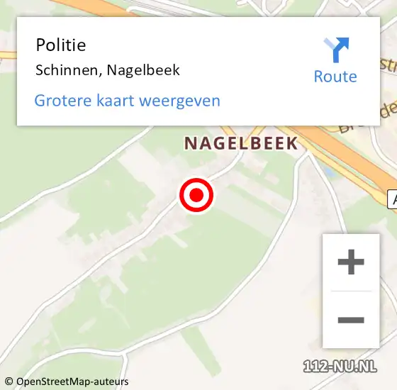 Locatie op kaart van de 112 melding: Politie Schinnen, Nagelbeek op 10 juli 2024 15:29