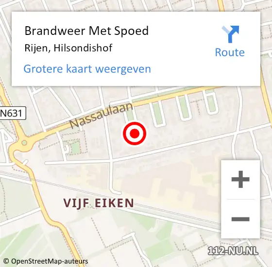 Locatie op kaart van de 112 melding: Brandweer Met Spoed Naar Rijen, Hilsondishof op 10 juli 2024 15:52