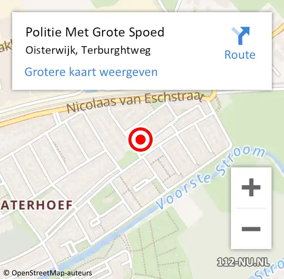 Locatie op kaart van de 112 melding: Politie Met Grote Spoed Naar Oisterwijk, Terburghtweg op 10 juli 2024 16:29