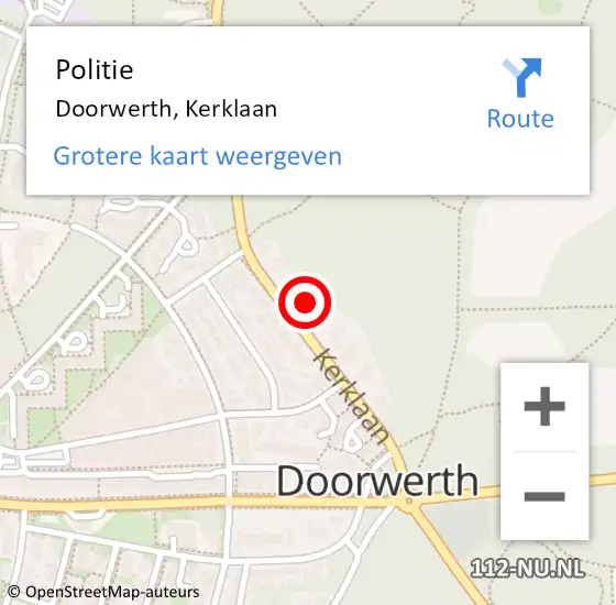 Locatie op kaart van de 112 melding: Politie Doorwerth, Kerklaan op 10 juli 2024 16:31