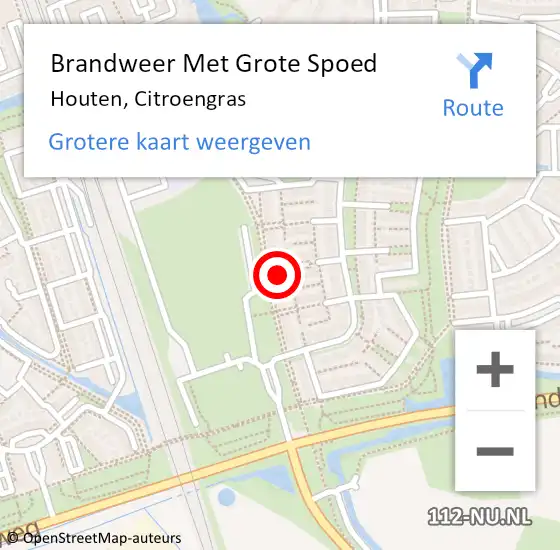 Locatie op kaart van de 112 melding: Brandweer Met Grote Spoed Naar Houten, Citroengras op 10 juli 2024 16:47