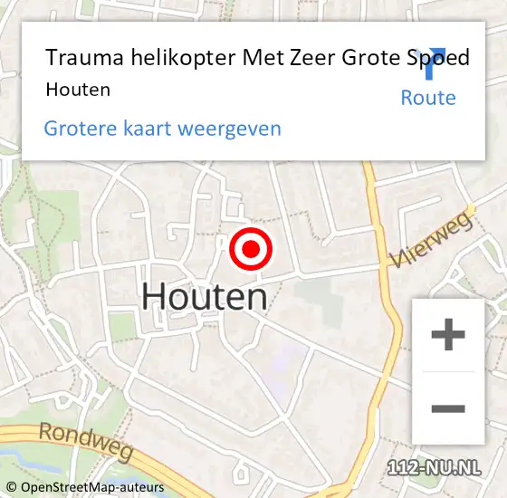 Locatie op kaart van de 112 melding: Trauma helikopter Met Zeer Grote Spoed Naar Houten op 10 juli 2024 16:47