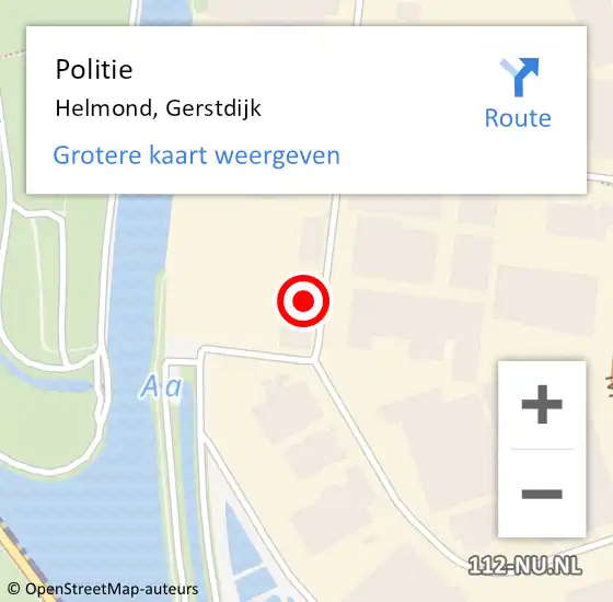 Locatie op kaart van de 112 melding: Politie Helmond, Gerstdijk op 10 juli 2024 17:11