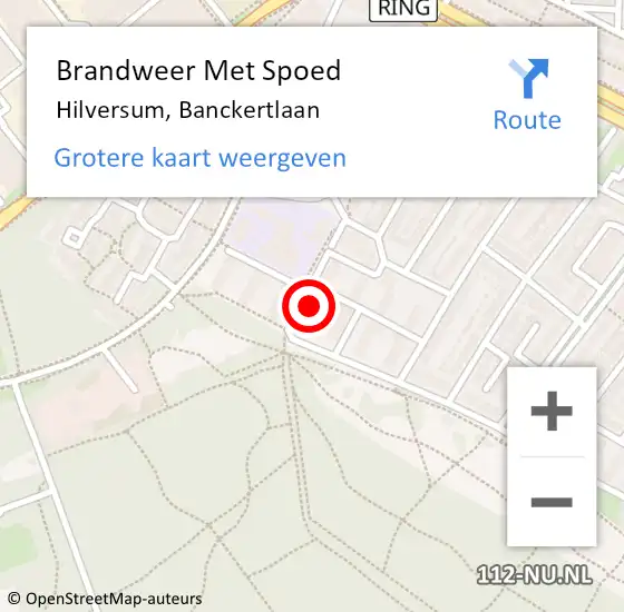 Locatie op kaart van de 112 melding: Brandweer Met Spoed Naar Hilversum, Banckertlaan op 10 juli 2024 17:20