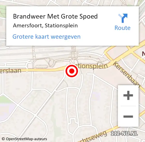 Locatie op kaart van de 112 melding: Brandweer Met Grote Spoed Naar Amersfoort, Stationsplein op 10 juli 2024 17:33