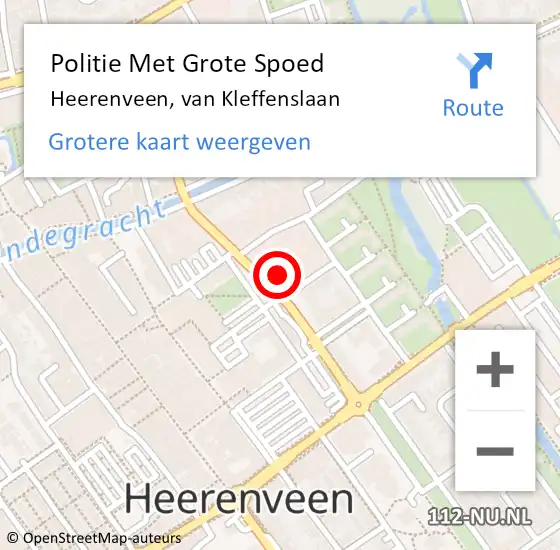 Locatie op kaart van de 112 melding: Politie Met Grote Spoed Naar Heerenveen, van Kleffenslaan op 10 juli 2024 18:22