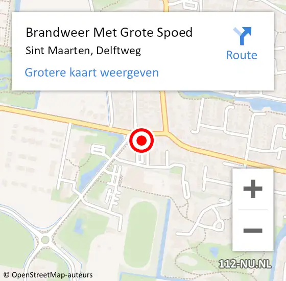 Locatie op kaart van de 112 melding: Brandweer Met Grote Spoed Naar Sint Maarten, Delftweg op 10 juli 2024 18:42