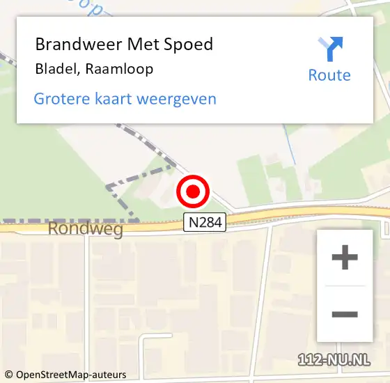 Locatie op kaart van de 112 melding: Brandweer Met Spoed Naar Bladel, Raamloop op 10 juli 2024 19:30