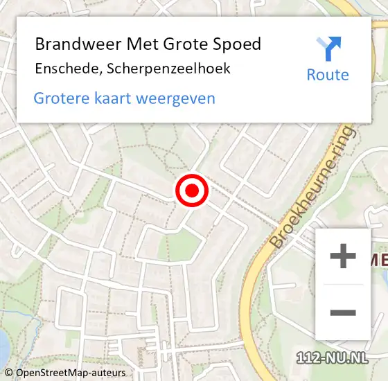 Locatie op kaart van de 112 melding: Brandweer Met Grote Spoed Naar Enschede, Scherpenzeelhoek op 10 juli 2024 19:32