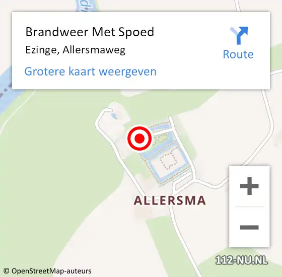 Locatie op kaart van de 112 melding: Brandweer Met Spoed Naar Ezinge, Allersmaweg op 17 oktober 2013 12:30