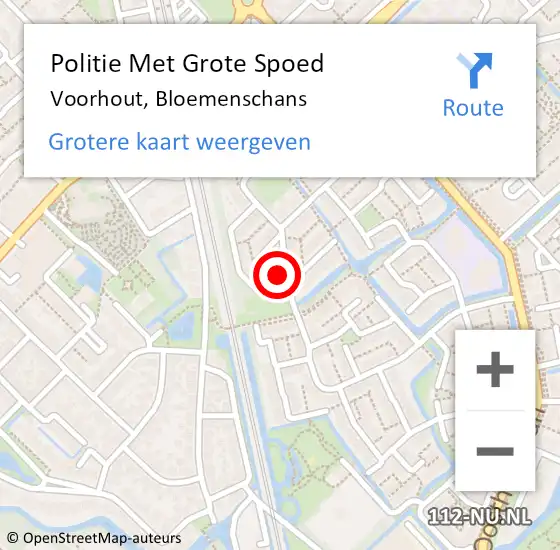 Locatie op kaart van de 112 melding: Politie Met Grote Spoed Naar Voorhout, Bloemenschans op 10 juli 2024 20:19