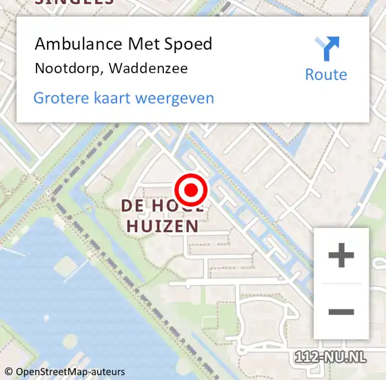 Locatie op kaart van de 112 melding: Ambulance Met Spoed Naar Nootdorp, Waddenzee op 10 juli 2024 20:49