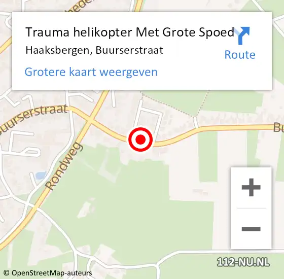 Locatie op kaart van de 112 melding: Trauma helikopter Met Grote Spoed Naar Haaksbergen, Buurserstraat op 10 juli 2024 21:36