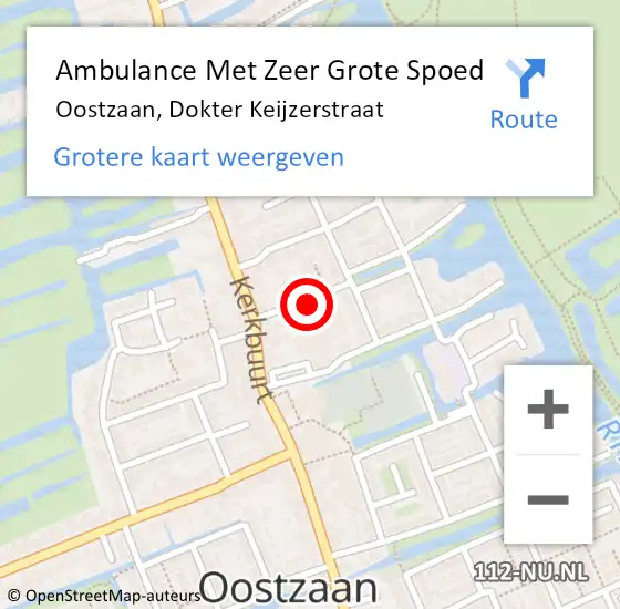 Locatie op kaart van de 112 melding: Ambulance Met Zeer Grote Spoed Naar Oostzaan, Dokter Keijzerstraat op 10 juli 2024 21:49