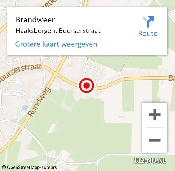 Locatie op kaart van de 112 melding: Brandweer Haaksbergen, Buurserstraat op 10 juli 2024 22:06