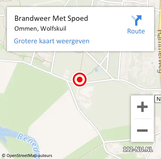 Locatie op kaart van de 112 melding: Brandweer Met Spoed Naar Ommen, Wolfskuil op 10 juli 2024 22:35