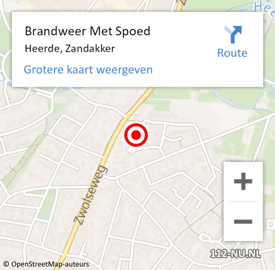 Locatie op kaart van de 112 melding: Brandweer Met Spoed Naar Heerde, Zandakker op 10 juli 2024 23:09