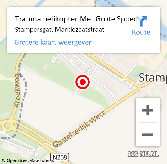 Locatie op kaart van de 112 melding: Trauma helikopter Met Grote Spoed Naar Stampersgat, Markiezaatstraat op 11 juli 2024 00:17