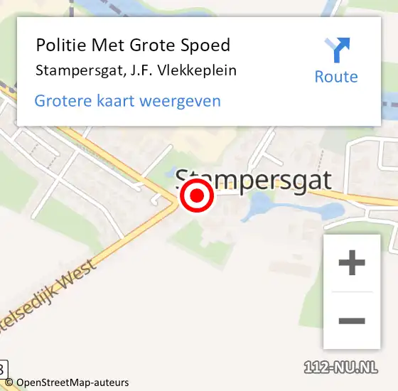 Locatie op kaart van de 112 melding: Politie Met Grote Spoed Naar Stampersgat, J.F. Vlekkeplein op 11 juli 2024 00:18