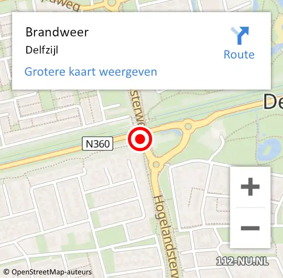 Locatie op kaart van de 112 melding: Brandweer Delfzijl op 11 juli 2024 00:39