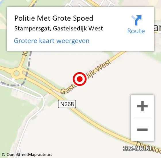 Locatie op kaart van de 112 melding: Politie Met Grote Spoed Naar Stampersgat, Gastelsedijk West op 11 juli 2024 01:52