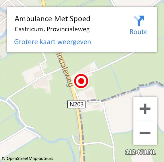 Locatie op kaart van de 112 melding: Ambulance Met Spoed Naar Castricum, Provincialeweg op 11 juli 2024 02:08