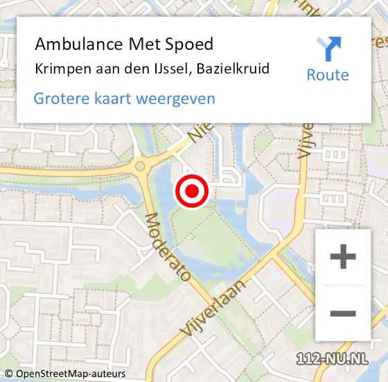 Locatie op kaart van de 112 melding: Ambulance Met Spoed Naar Krimpen aan den IJssel, Bazielkruid op 11 juli 2024 06:04