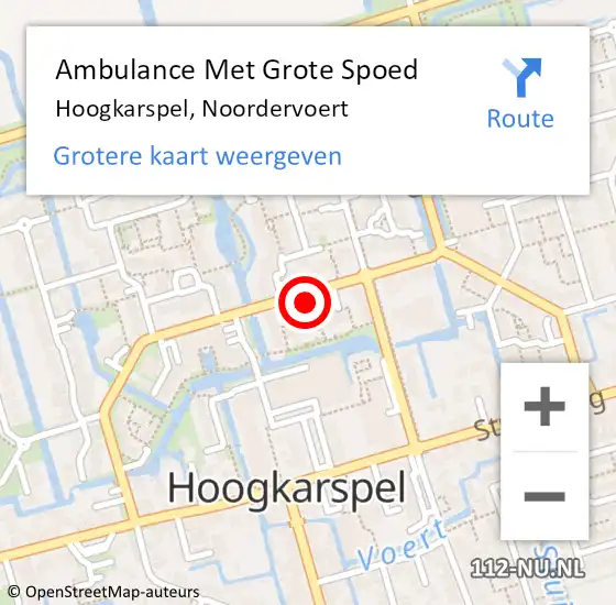 Locatie op kaart van de 112 melding: Ambulance Met Grote Spoed Naar Hoogkarspel, Noordervoert op 11 juli 2024 06:50