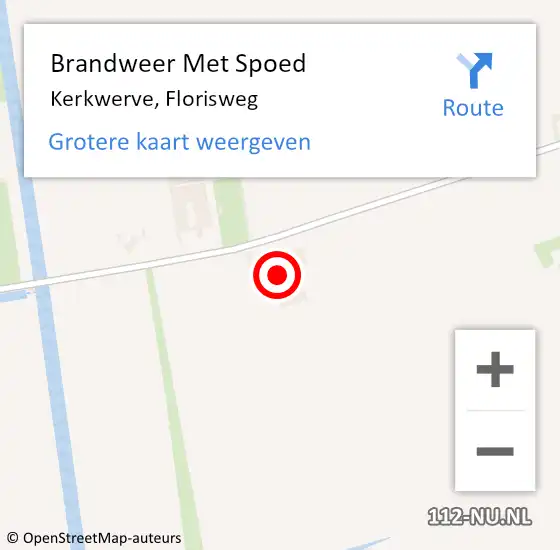 Locatie op kaart van de 112 melding: Brandweer Met Spoed Naar Kerkwerve, Florisweg op 11 juli 2024 07:22