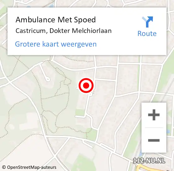 Locatie op kaart van de 112 melding: Ambulance Met Spoed Naar Castricum, Dokter Melchiorlaan op 11 juli 2024 08:04