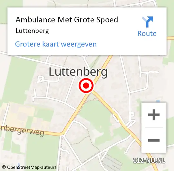 Locatie op kaart van de 112 melding: Ambulance Met Grote Spoed Naar Luttenberg op 11 juli 2024 08:33