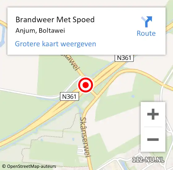 Locatie op kaart van de 112 melding: Brandweer Met Spoed Naar Anjum, Boltawei op 12 oktober 2014 17:50